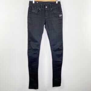 G-Star Raw Black Denim Fender Five-Pocket Skinny Jeans Women's Size 25